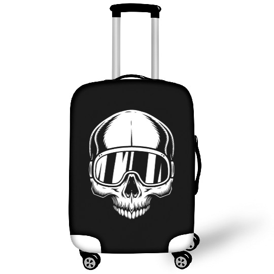 Skull with ski goggles, skiing, snowboarding Luggage Covers