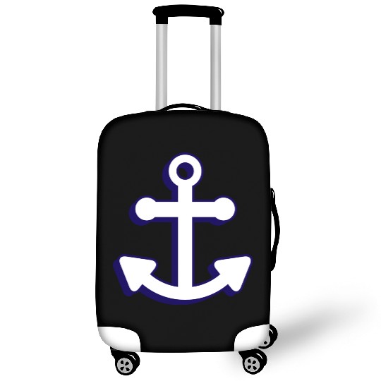 Nautical boat anchor in navy blue and white 3D Luggage Covers