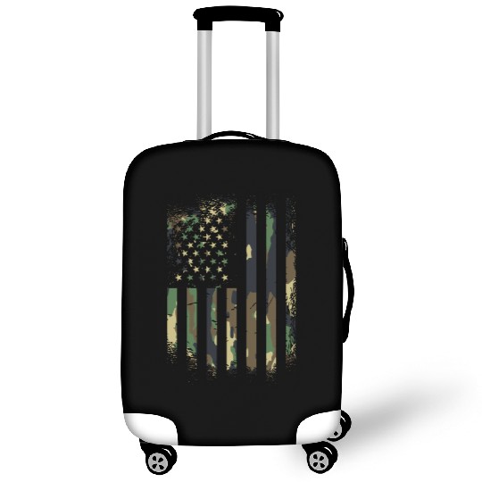 Camouflage Distressed american military Flag Luggage Covers