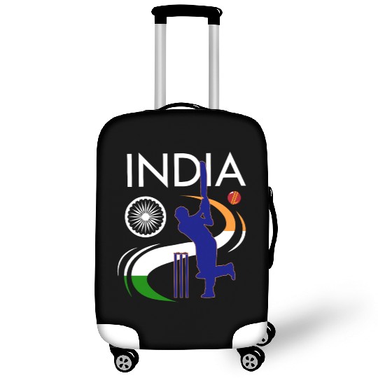 India Cricket With Indian Flag Brush Stroke Luggage Covers