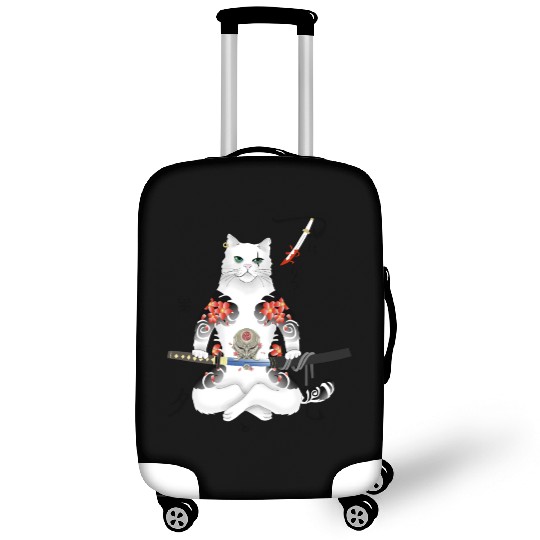 Japanese Samurai Cat Katana Ninja Yakuza Tattoo Luggage Covers