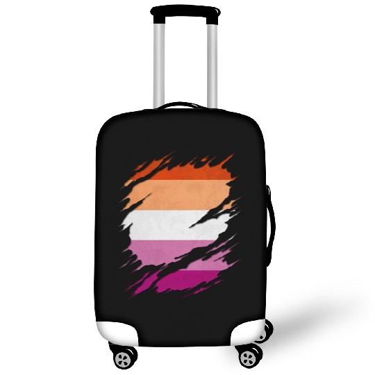 Lesbian Pride Flag Ripped Reveal Luggage Covers