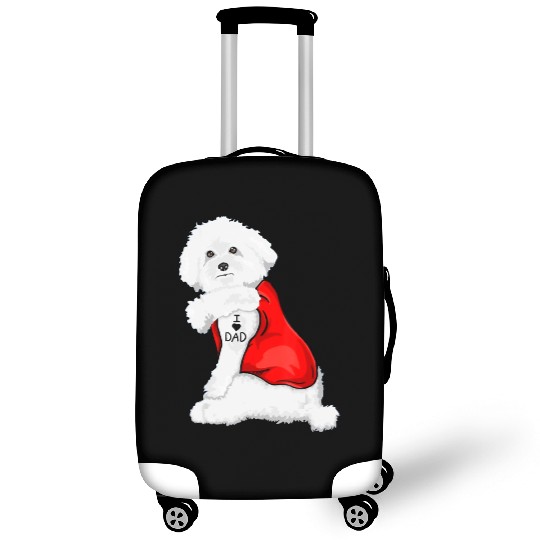 Funny bichon frise Dog I Love Mom Tattoo Lover Luggage Covers