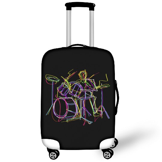 Neon Drums Musician Luggage Covers