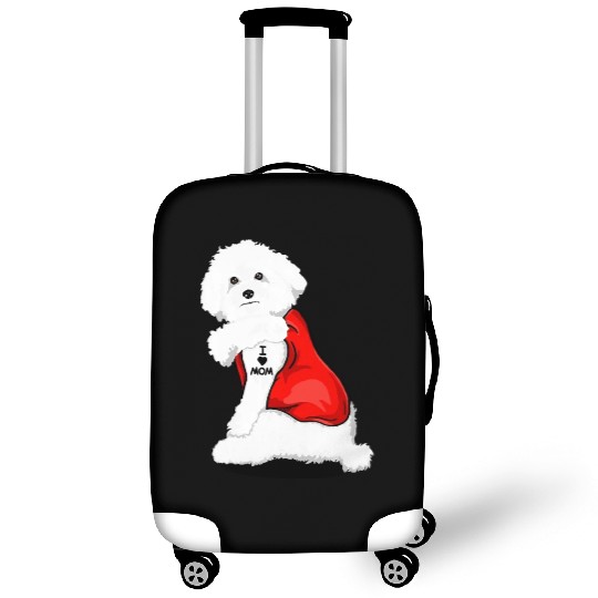 Bichon frise I Love Mom Tattoo Luggage Covers