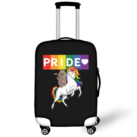 LGBT Gay Pride Wombat Riding Rainbow Unicorn Luggage Covers