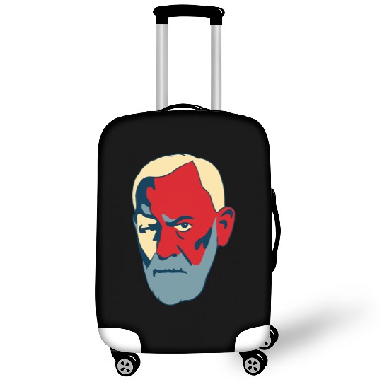 Sigmund Freud Portrait - Red and Blue Luggage Covers