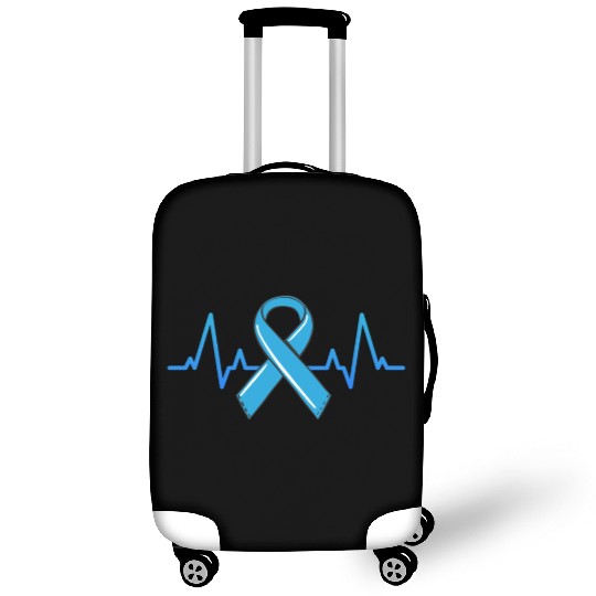 Prostate Cancer Fighter Heartbeat Luggage Covers Blue Ribbon