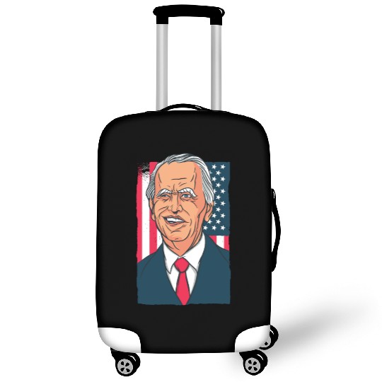 Joe Biden Cartoon Laughs with US Flag Luggage Covers