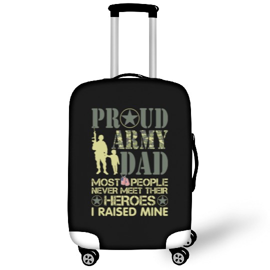 Proud Army National Guard Dad American Flag Luggage Covers