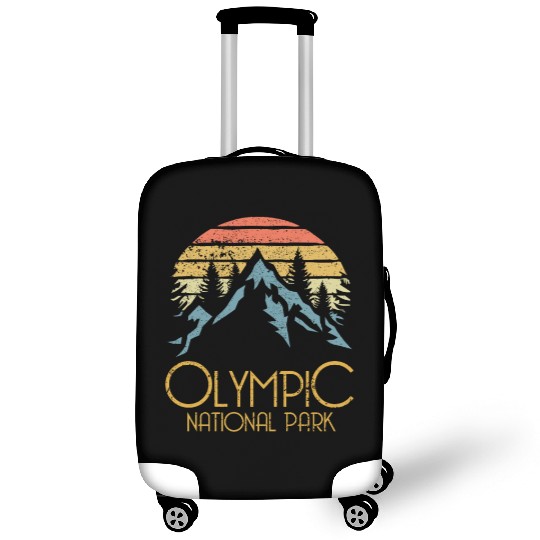 Retro Olympic National Park Washington Mountains S Luggage Covers