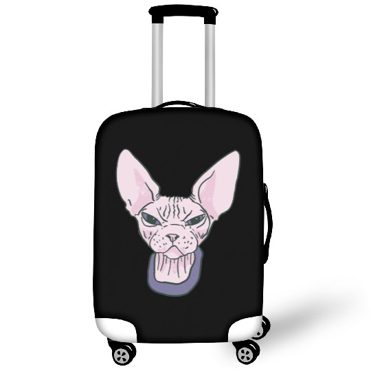 grumpy catpinkGrumpy Sphinx Cat - Purple Luggage Covers
