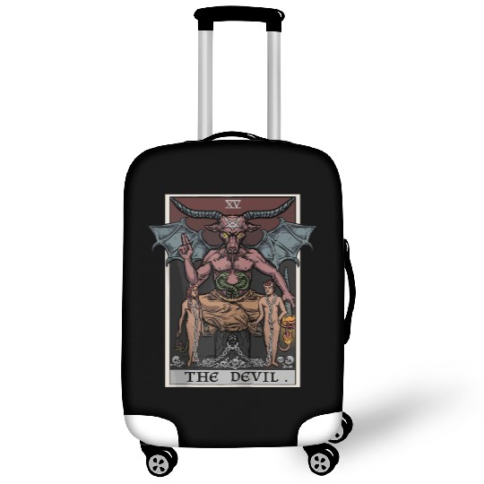 The Devil Tarot Card Halloween Baphomet Satanic Ba Luggage Covers