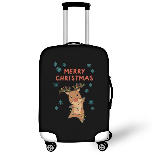 Merry Christmas Rudolph Red Nose Reindeer Snow Luggage Covers