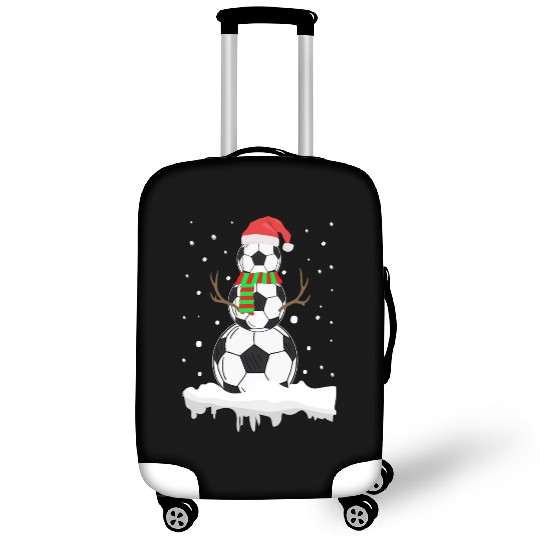Christmas Funny Soccer Ball Snowman Xmas Sport Luggage Covers