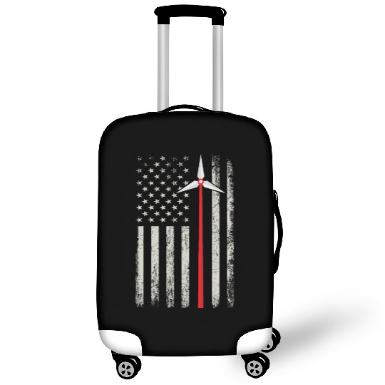American Flag Engineer Luggage Covers Wind Turbine