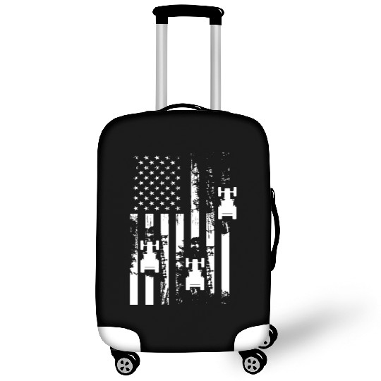Tractor American Flag Gift Luggage Covers