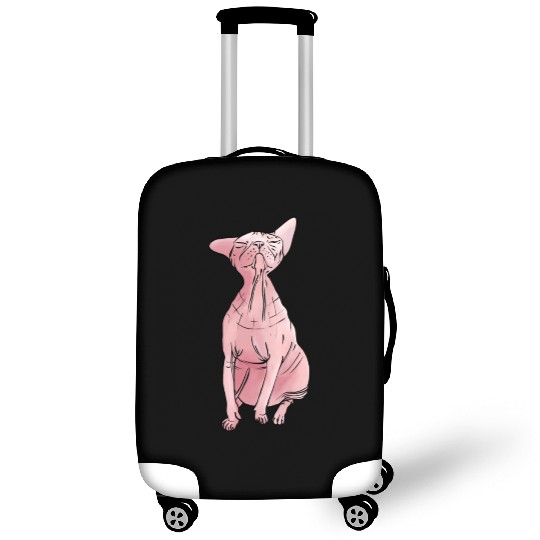 Funny Grumpy Nudee Cat - Hairless Sphynx Cat Sittin Luggage Covers