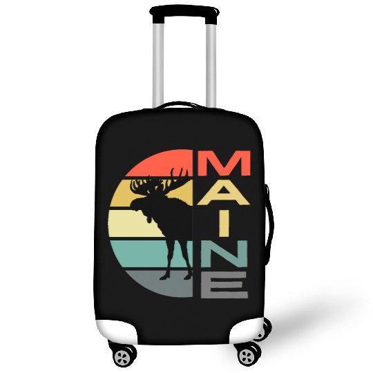 Maine Moose Retro Sunset Acadia Nature Vintage Luggage Covers