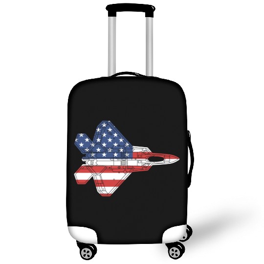 F-22 Raptor Fighter Jet Airplane American Flag F22 Luggage Covers