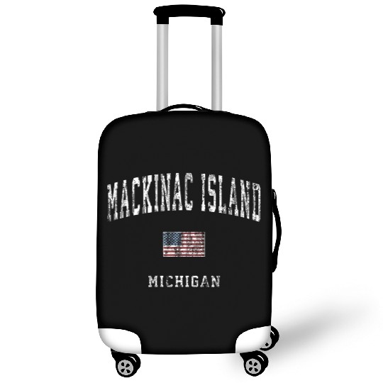 Mackinac Island Michigan MI Vintage American Flag Luggage Covers