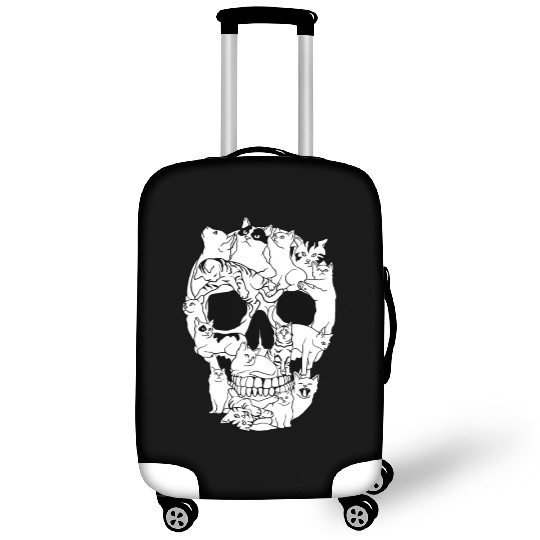 Cat Skull Kitty Skeleton Grunge Style Funny Cat Bo Luggage Covers