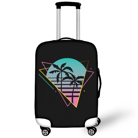 Vaporwave palm trees sunset retro neon vintage 80s Luggage Covers