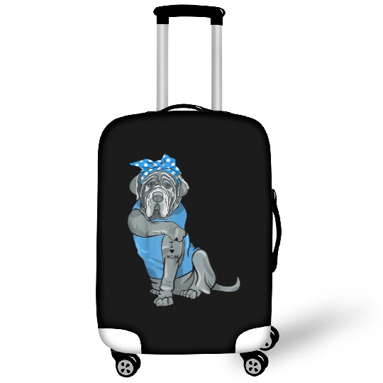 Neapolitan Mastiff Dog Tattoo I Love Mom Luggage Covers