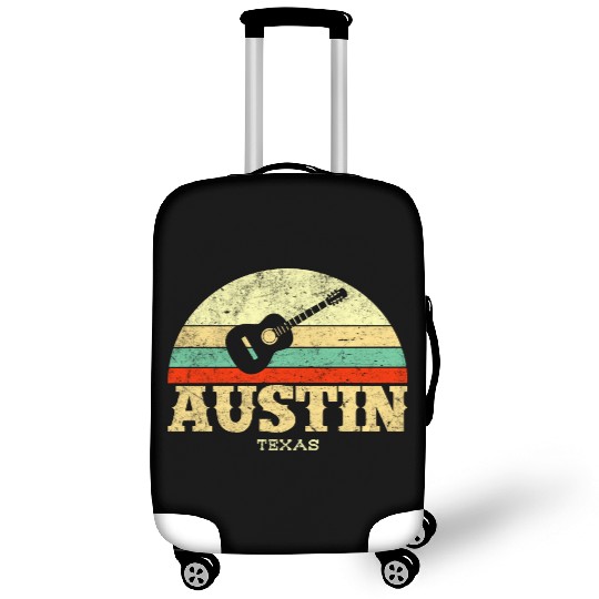 Retro Austin Texas Guitar Vintage Lone Star State Luggage Covers