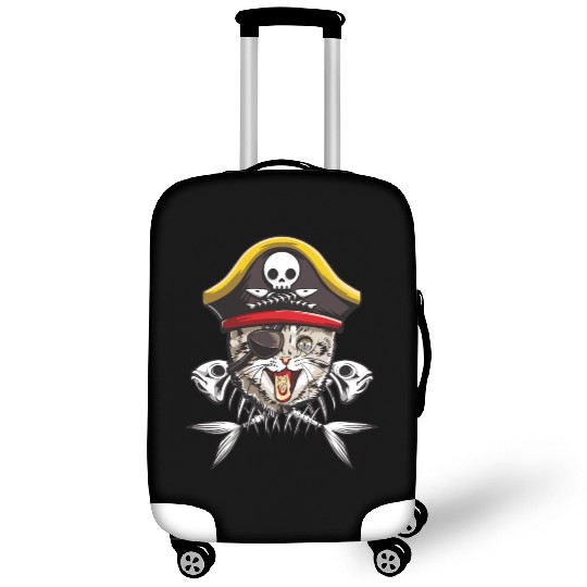 Cat Pirate Jolly Roger Flag Skull Crossbones Capta Luggage Covers