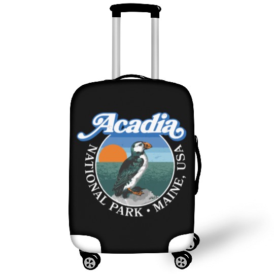 Retro Acadia National Park Vintage Maine Puffin Luggage Covers
