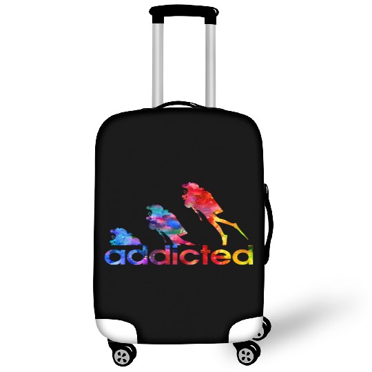 Scuba diving addicted watercolor Luggage Covers