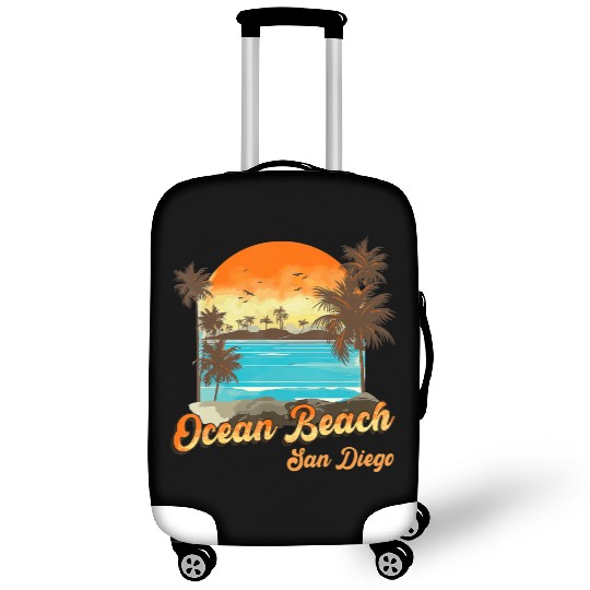 Ocean Beach San Diego Summer Vacation Sunset Palm Luggage Covers