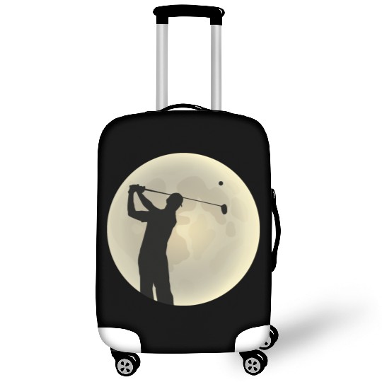 Golfer Silhouette Golf Golfer Moon Full Moon Luggage Covers