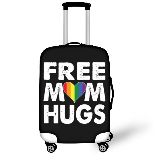 Free Mom Hugs Pride LGBTQ Rainbow Heart Luggage Covers