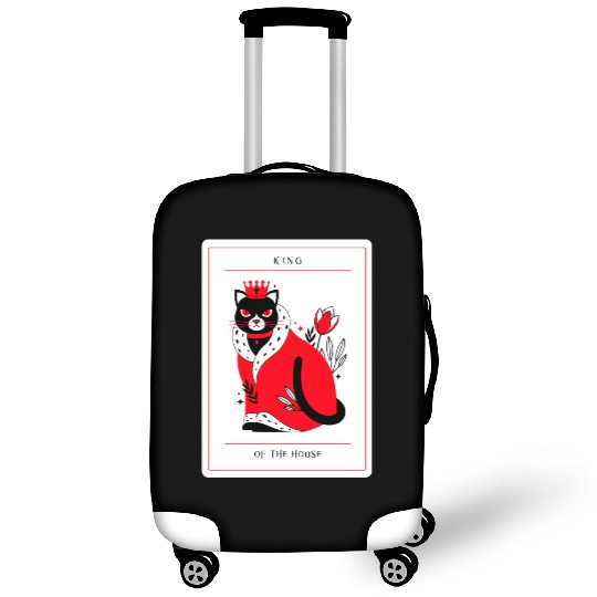 Pampered Black Cat, King of The House, Cat Owners Luggage Covers