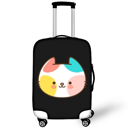 Kawaii Cat Head Multicolored Luggage Covers