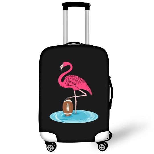 Flamingo Playing American Football Luggage Covers