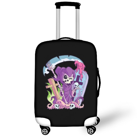 Kawaii Death Grim Reaper Pastel Goth Creepy Occult Luggage Covers