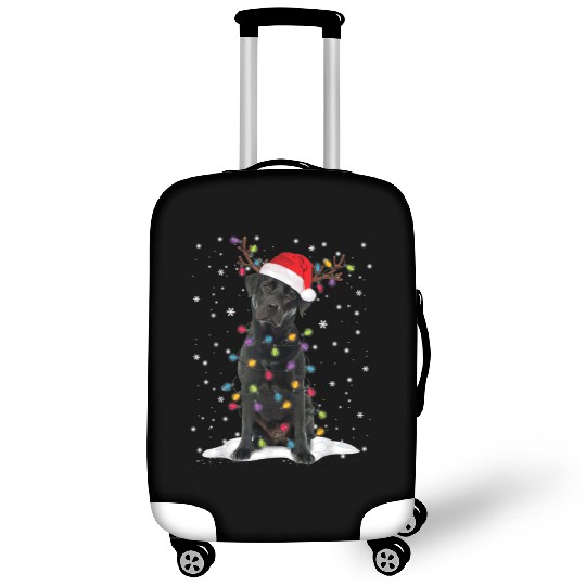 Black Lab Labrador Christmas Tree Light Pajama Dog Luggage Covers