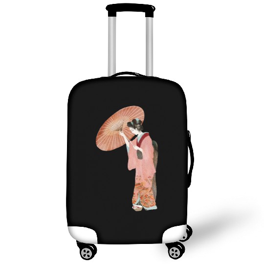 Japanese woman in kimono in a watercolor Luggage Covers