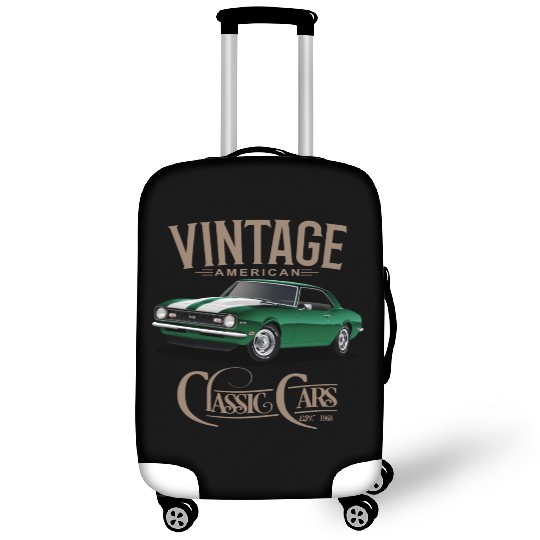 Vintage Green Camaro Classic Car Luggage Covers