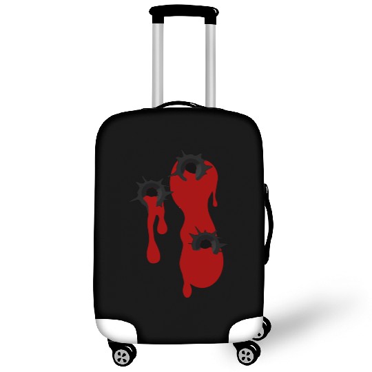 Heart Shot Bullet Hole Gamer Halloween Gangster Luggage Covers