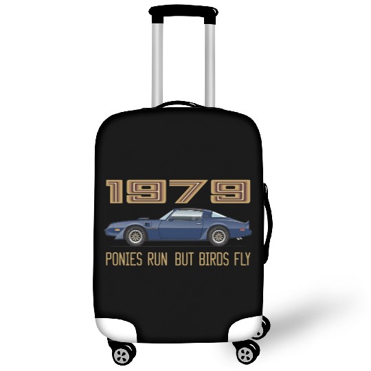 Birds Fly Nocturne Blue w Gold Graphics Luggage Covers