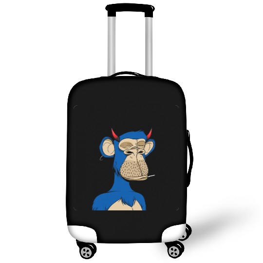Blue bored monkey Luggage Covers