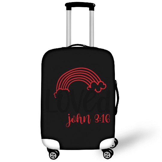 Loved john 3 16 Valentine Day Bible Verse Text Art Luggage Covers
