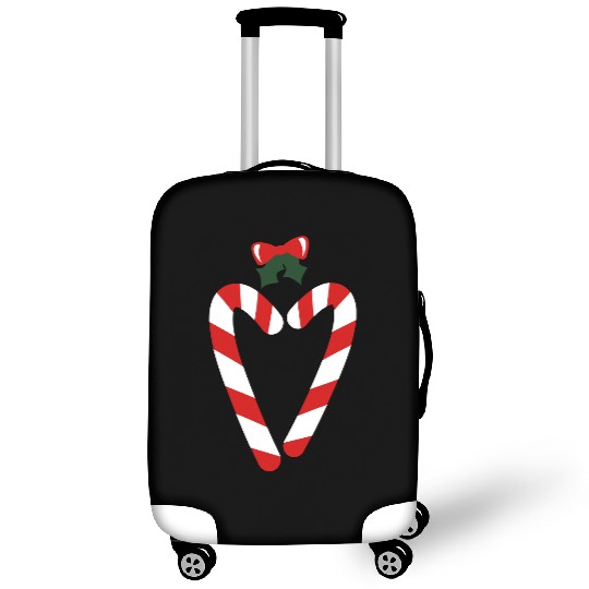 beautiful christmas candy canes in love heart with Luggage Covers
