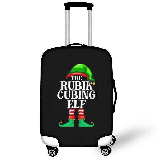 Rubik Cubing Elf Matching Family Christmas Party Luggage Covers