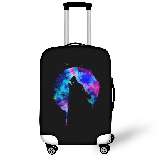 Howling wolf full moon wolves galaxy stars sky Luggage Covers
