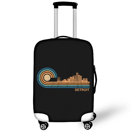Detroit Skyline Retro Detroit Fan Michigan Detroit Luggage Covers